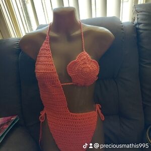Handmade Crochet Swimsuit in Orange